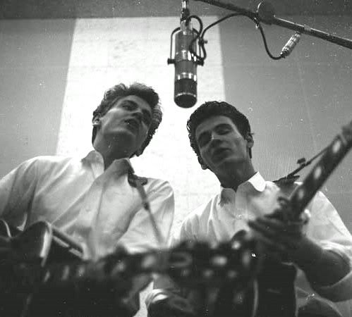 The Everly Brothers . . . could never decide on who sang lead or who punched harder.
